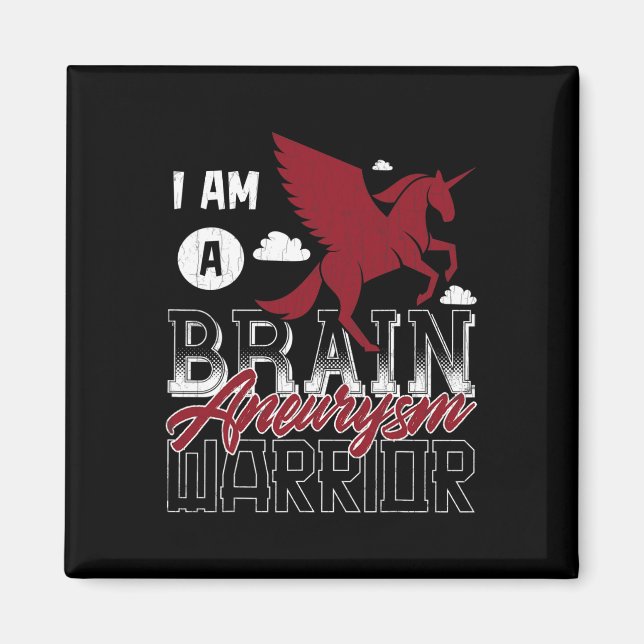 Jag är en Brain Aneurysm Warrior Awareness Support Magnet (Framsidan)