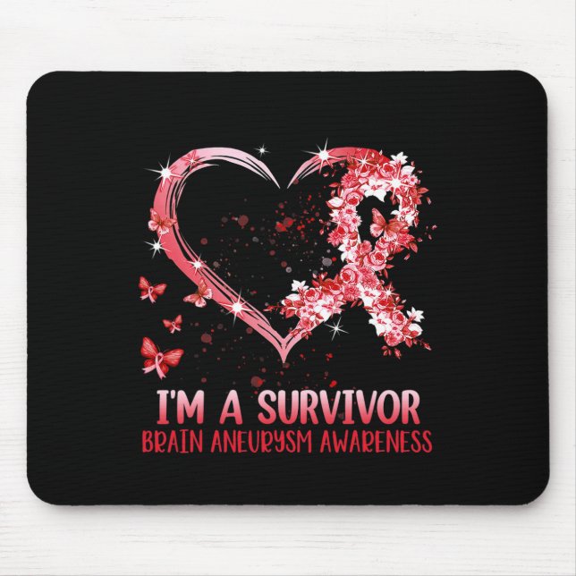 Jag är en Brain Aneurysm Warrior Awareness Support Musmatta (Framsidan)
