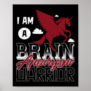 Jag är en Brain Aneurysm Warrior Awareness Support Poster