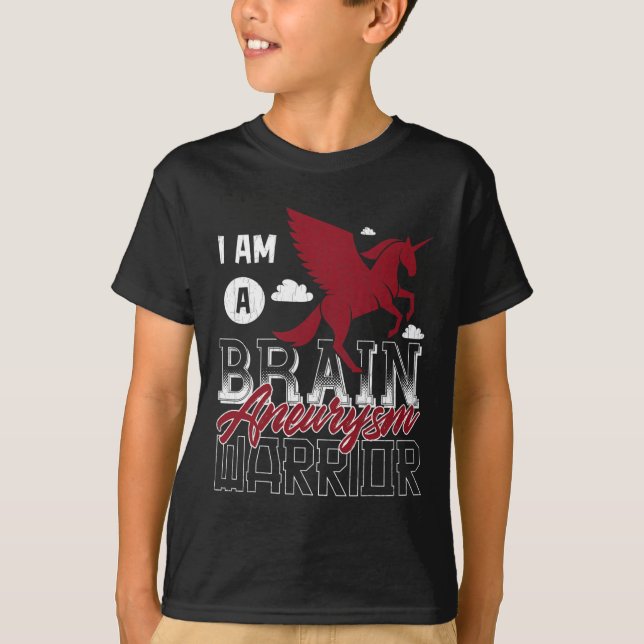 Jag är en Brain Aneurysm Warrior Awareness Support T Shirt (Framsida)