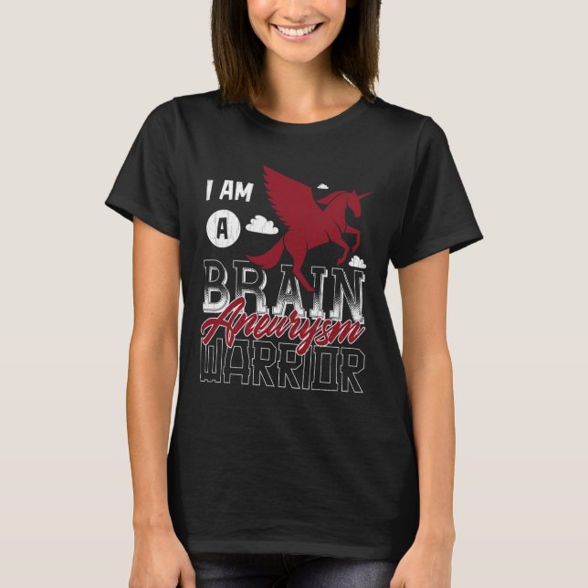 Jag är en Brain Aneurysm Warrior Awareness Support T Shirt (Framsida)