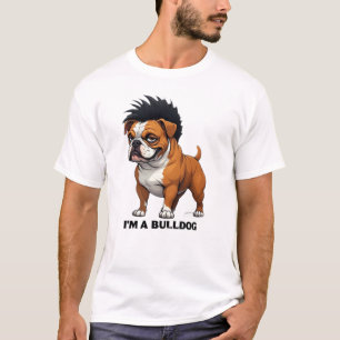 Jag är en Bulldog Punk Mohawk Bulldog T Shirt