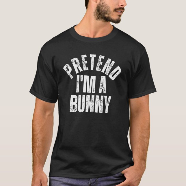 Jag är en Bunny Lazy Halloween Costume T Shirt (Framsida)