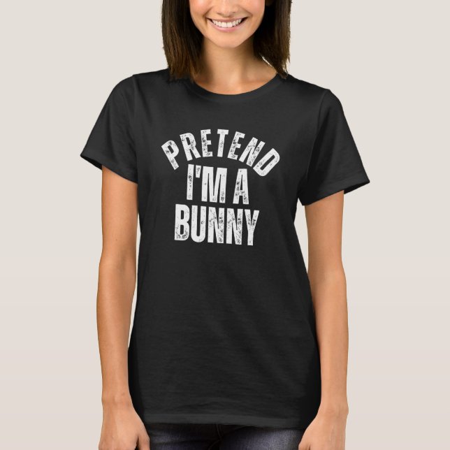 Jag är en Bunny Lazy Halloween Costume T Shirt (Framsida)