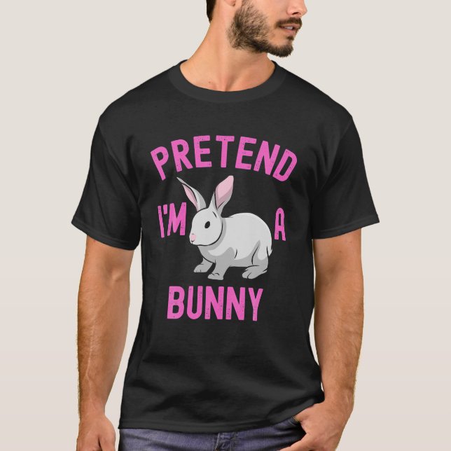 Jag är en Bunny Lazy Halloween Costume T Shirt (Framsida)