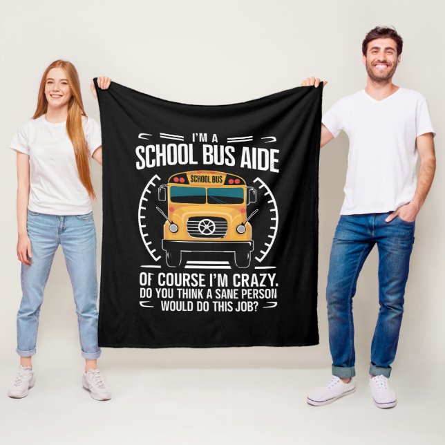 Jag är en Buss Aide Funny Back to school Fleecefilt (På plats)