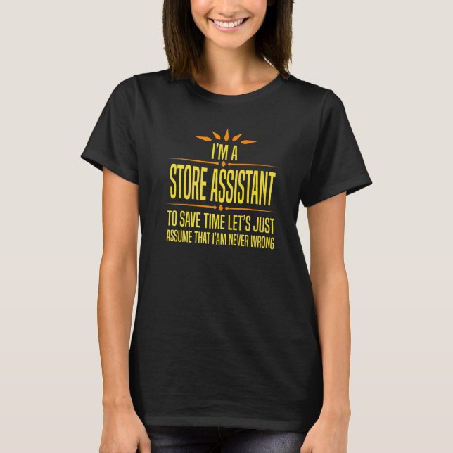 Jag är en butiksassistent   t shirt (Framsida)