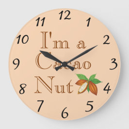 Jag är en Cacao Nöt Wall Clock Stor Klocka