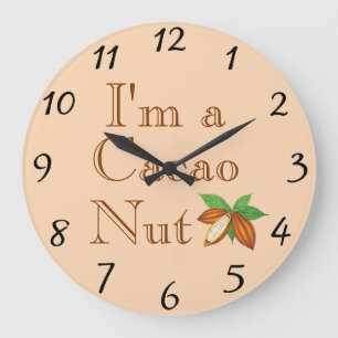 Jag är en Cacao Nöt Wall Clock Stor Klocka