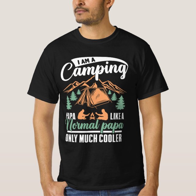 Jag är en camping pappa Pappa Manar Funny Camping  T Shirt (Framsida)