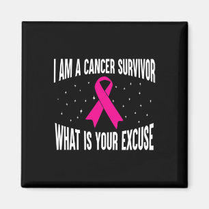 Jag är en canceröverlevande Rosa Ribbon Breast Can Magnet