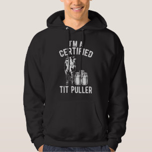 Jag är en certifierad tittdragare rolig mjölkko bo hoodie
