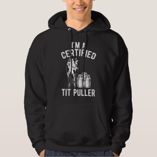 Jag är en certifierad tittdragare rolig mjölkko bo hoodie