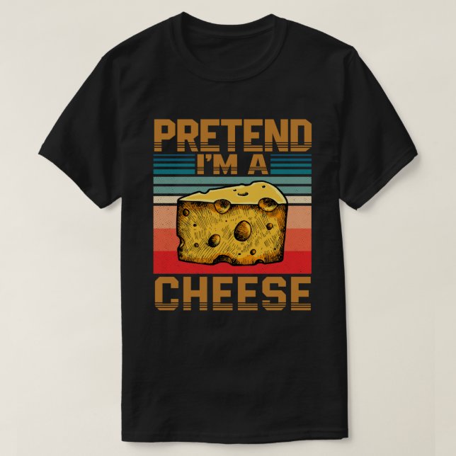 Jag är en Cheese Funny Lazy Halloween Costume T Shirt (Design framsida)
