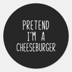 Jag är en Cheeseburger Costume Halloween Lazy Runt Klistermärke