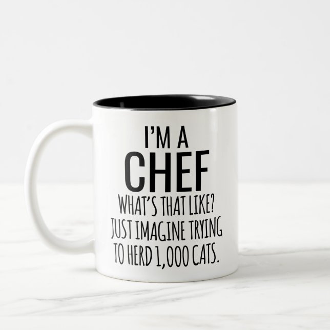Jag är en Chef som försöker.. Två-Tonad Mugg (Vänster)