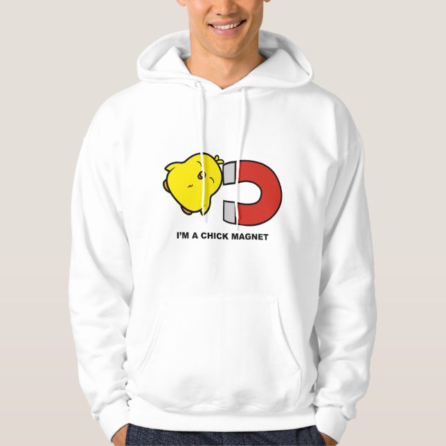 Jag är en Chick Magnet Hoodie (Framsida)