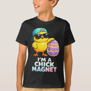 Jag är en chick magnet Rolig påsk kyckling pun för T Shirt