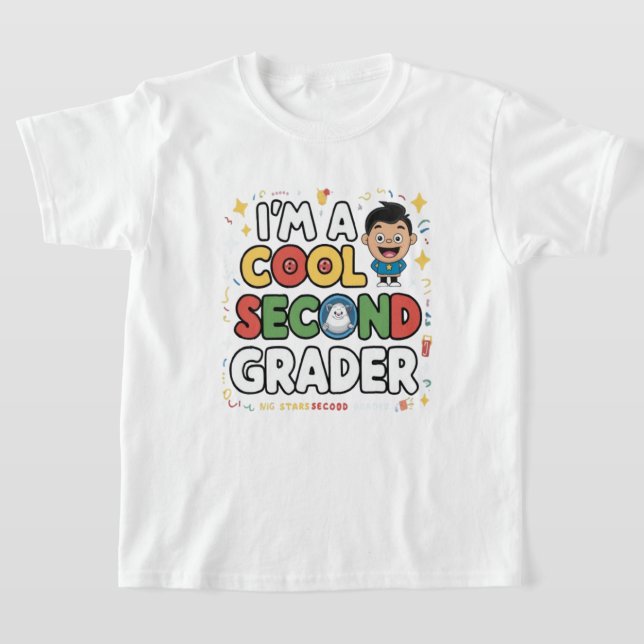 Jag är en cool elev i andra klass - T-Shirt för sk (Laydown)