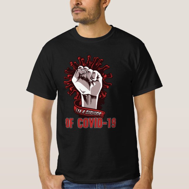 Jag är en Corona Survivor T Shirt (Framsida)