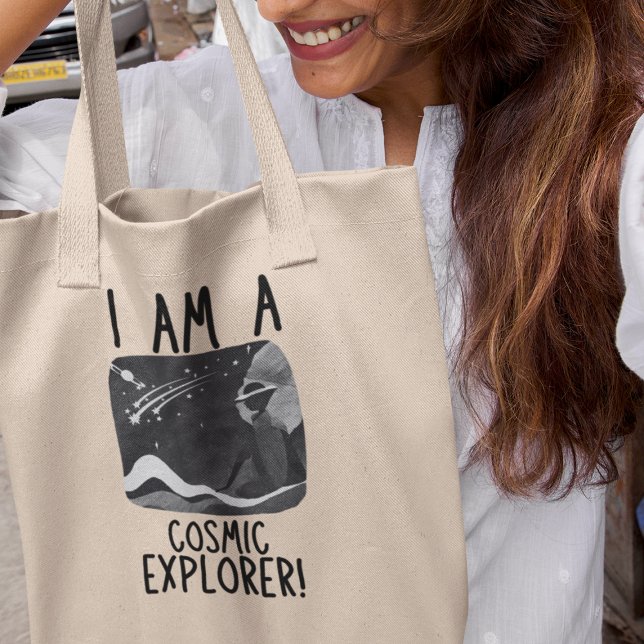 Jag är en Cosmic Explorer Travel Universe Astronom Tygkasse (Grab your tote and embark on a journey among the stars right here on Earth!)