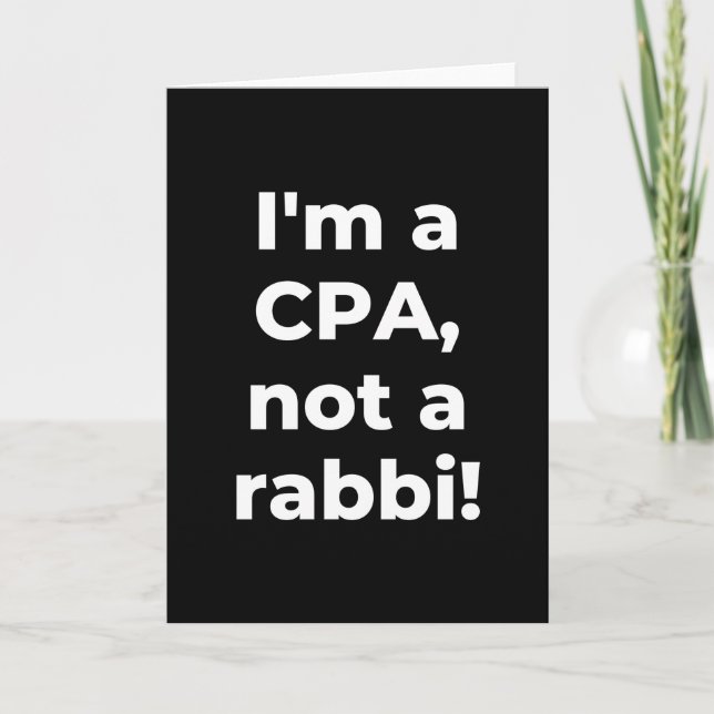 Jag är en CPA, inte en kanin Kort (Framsida)
