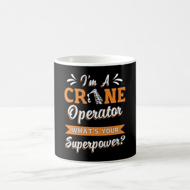 Jag är en Crane Operator Superpower Worker Driver Kaffemugg (Center)