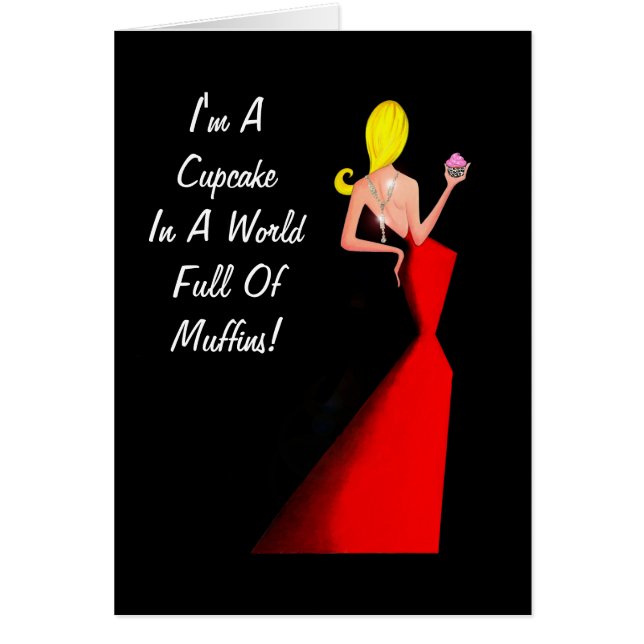 Jag är en cupkaka i en Fullt av muffins! Hälsningskort (Framsidan)