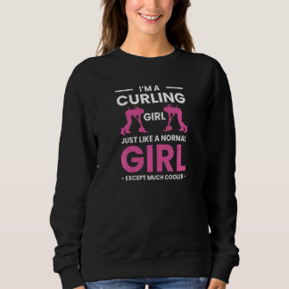 Jag är en Curling Girl Curler Ice Curl Stone T Shirt