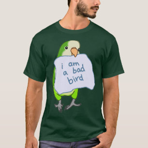 Jag är en dålig Bird Funny Quaker Parrot Grönt Mun T Shirt