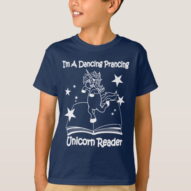 Jag är en dansande prancing Unicorn Reader T-Shirt (Framsida)