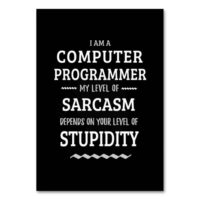 Jag är en datorprogrammerare bordsnummer (Framsidan)