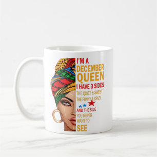 Jag är en decemberdrottning citerar födelsedagsg kaffemugg