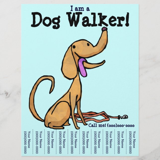 Jag är en Dog Walker Flyer (Framsidan)