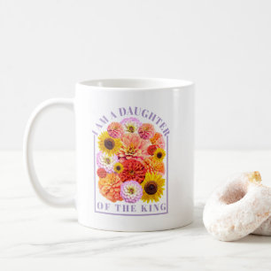 Jag Är en Dotter till Konungen Blommig Bekräftelse Kaffemugg