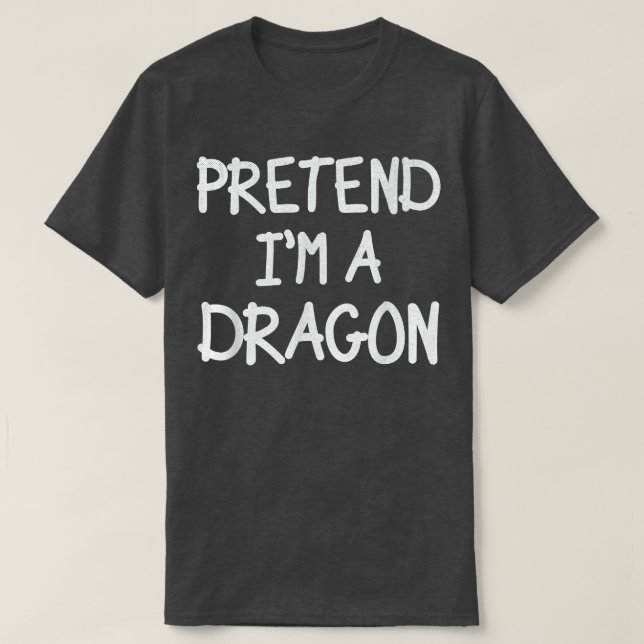 Jag är en Dragon Costume Lazy Halloween Costum T Shirt (Design framsida)