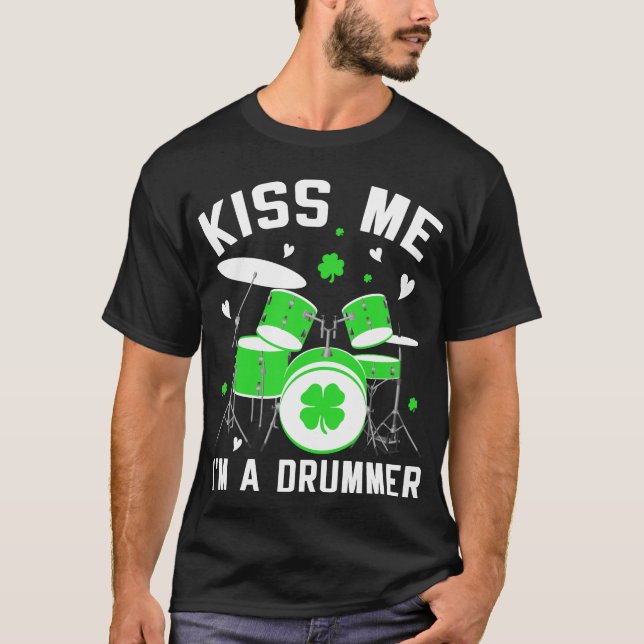 Jag är en Drummer St Patrick-dag. T Shirt (Framsida)