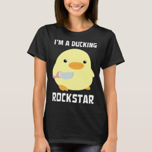 Jag Är En Ducking Rockstjärna Anka Med Kniv Meme T Shirt