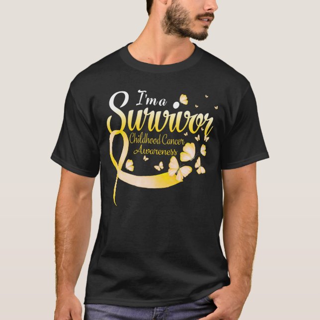 Jag är en efterlevande barncancermedvetandegrad t shirt (Framsida)
