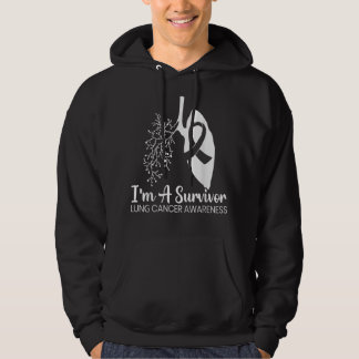 Jag är en efterlevande Lung Cancer Awareness Month Hoodie
