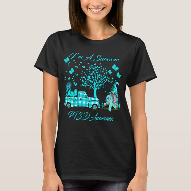 Jag är en efterlevande PTSD-medvetenhet T Shirt (Framsida)