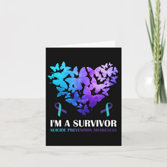 Jag är en efterlevande suicide Prevention Awarenes Kort (Framsida)