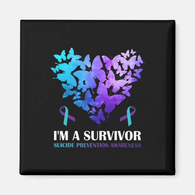 Jag är en efterlevande suicide Prevention Awarenes Magnet (Framsidan)