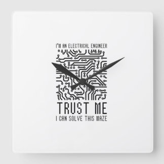 JAG ÄR EN ELEKTRISK INGENJÖR FYRKANTIG KLOCKA