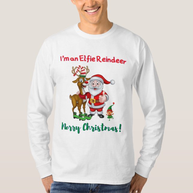 Jag är en Elfie Reindeer-jultröja T Shirt (Framsida)