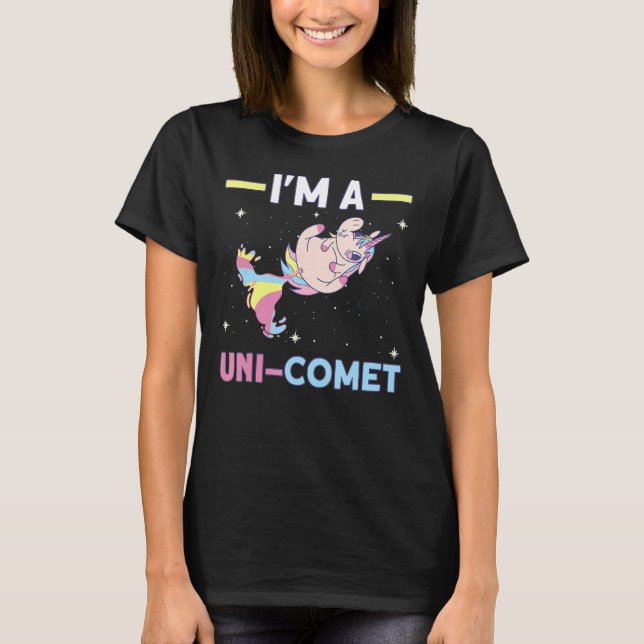 Jag är en enad komet Comet Unicorn T Shirt (Framsida)