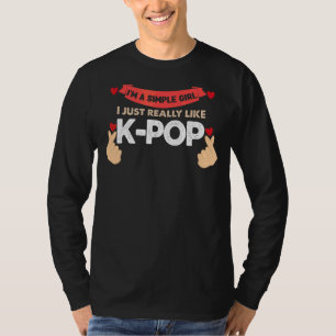 Jag är en enkel flicka jag gillar K Pop Bubble Tea T Shirt