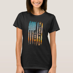 Jag är en enkel kvinna Bågskytte Amerikansk flagga T Shirt