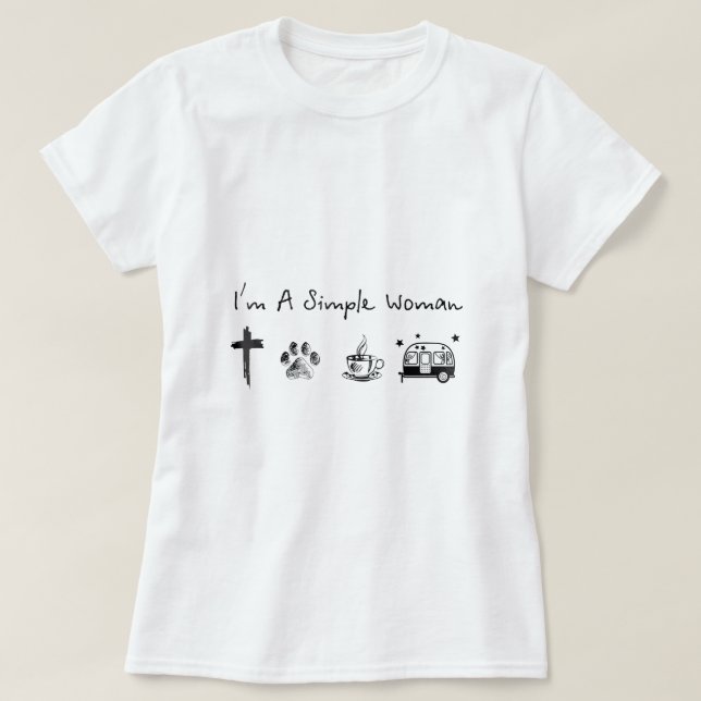 Jag är en enkel kvinnlig jesus hund-kaffekampanj t shirt (Design framsida)