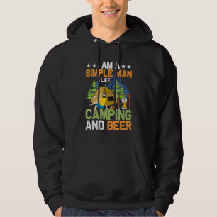 Jag är en enkel man som jag gillar Camping and Bee Hoodie